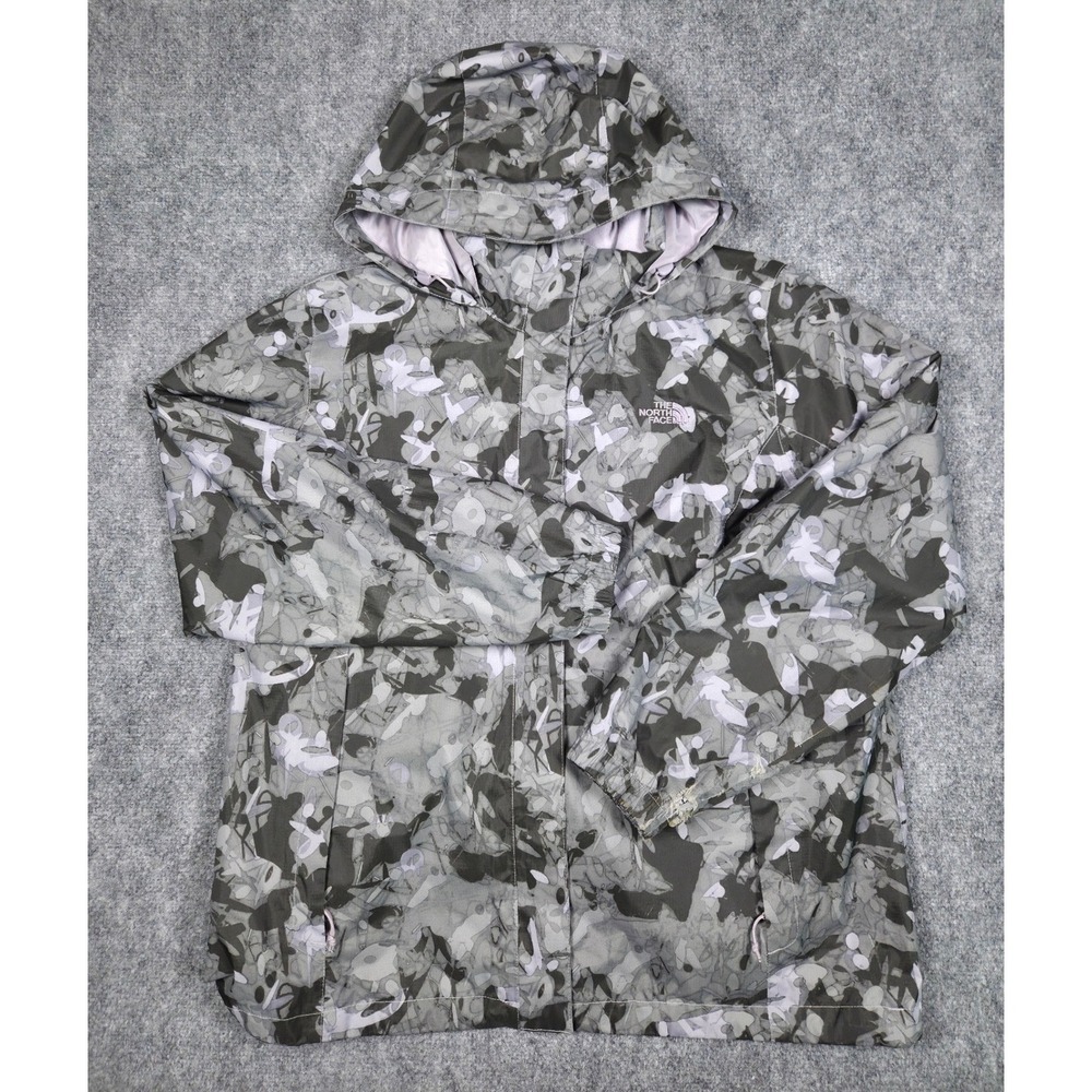 The North Face Rain Jacket Womens XXL Grey Camoโ DryVent Hooded NF0A5IZD